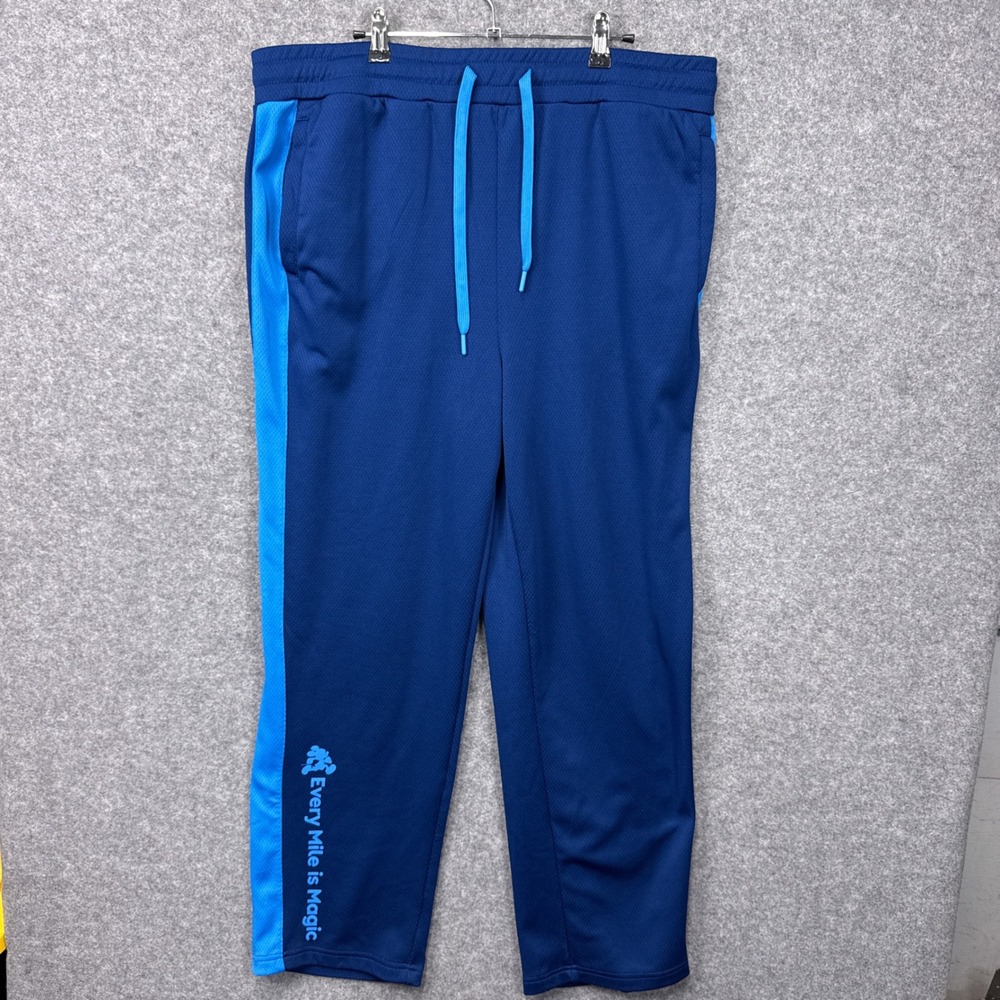 Run Disney Track Pants Every Mile is Magic Large Blue Polyester Mesh Side Stripe